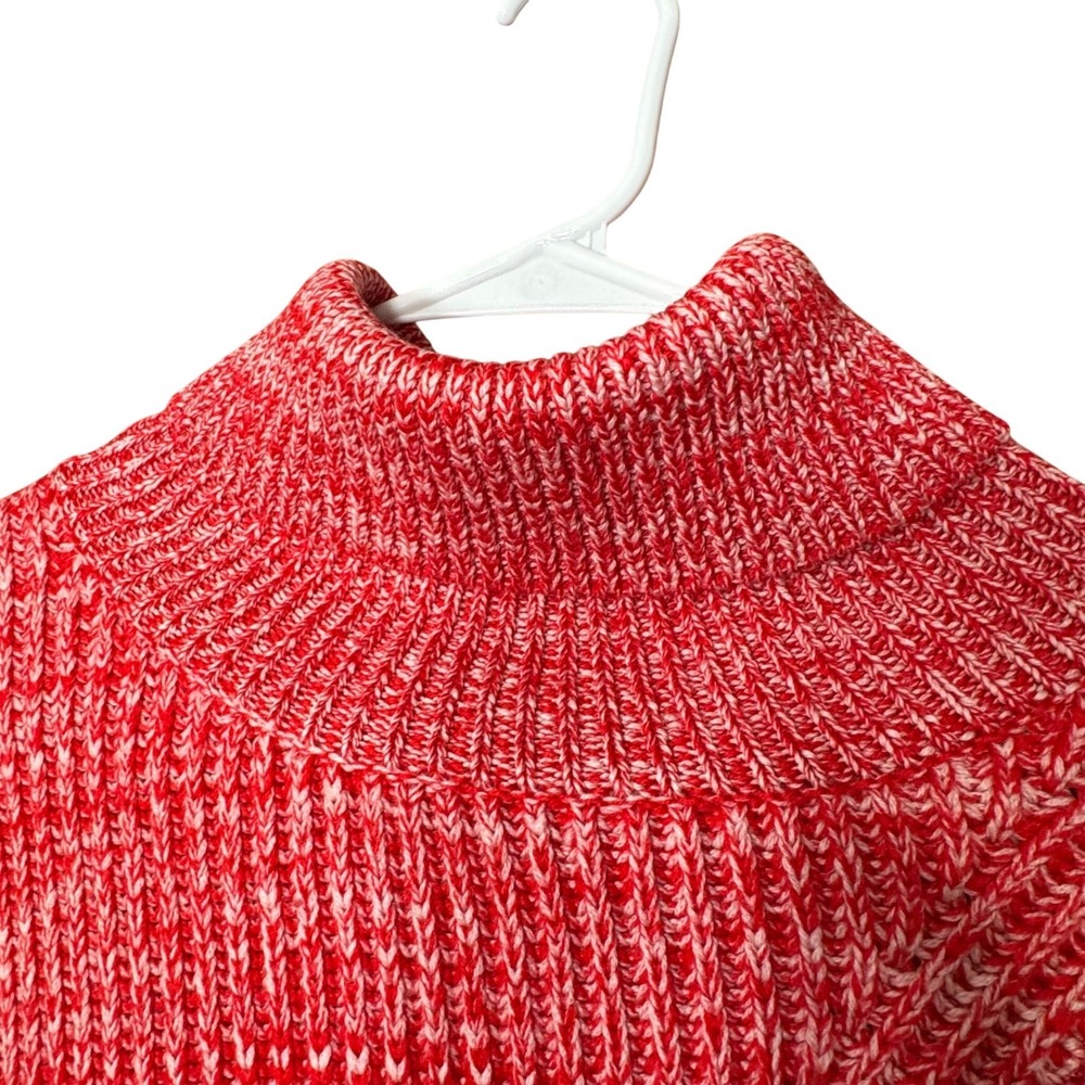 DEREK LAM Womens Turtleneck Sweater Merino Wool Med Pink Red Valentines Cabncore - Picture 3 of 11